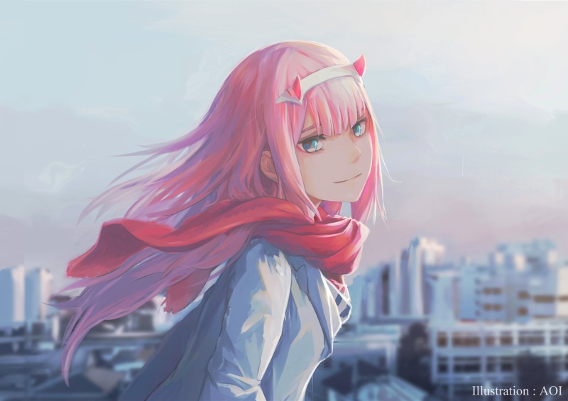 hair, contemplation, beautiful woman, focus on foreground, architecture, hairstyle, watermarked, character, adult, city, portrait, scarf, built structure