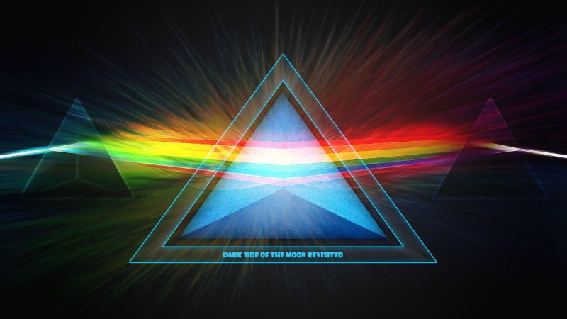 album, music, 3d and abstract, 1080P, floyd, color, space, revisited, side, moon, dark, pink, rainbow