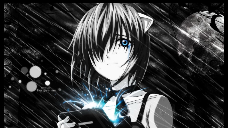 Nyu, illustration, looking at camera, pattern, one person, hairstyle, illuminated, female, young adult, Elfen Lied, character, close-up, abstract, human representation