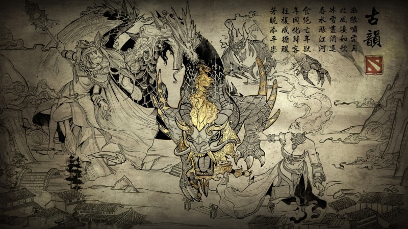 paper, craft, religion, dota, backgrounds, male likeness, anime, video games, female likeness, Loading screen, Dota 2, history, cultures, art