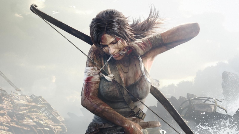 motion, tomb, hair, nature, water, artwork, bow, real people, people, cloud - sky, outdoors, Tomb Raider, lifestyles, 1080P, raider, men, long hair