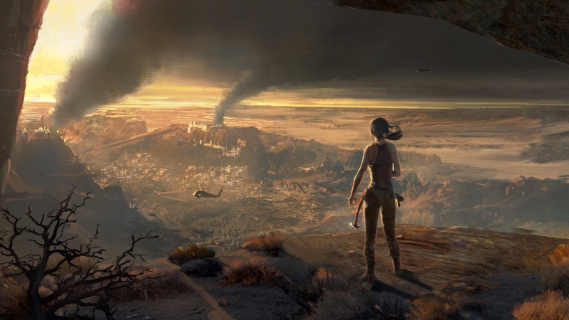 scenics - nature, real people, full length, one person, men, rear view, land, video games, nature, digital, cloud - sky, concept art, non-urban scene