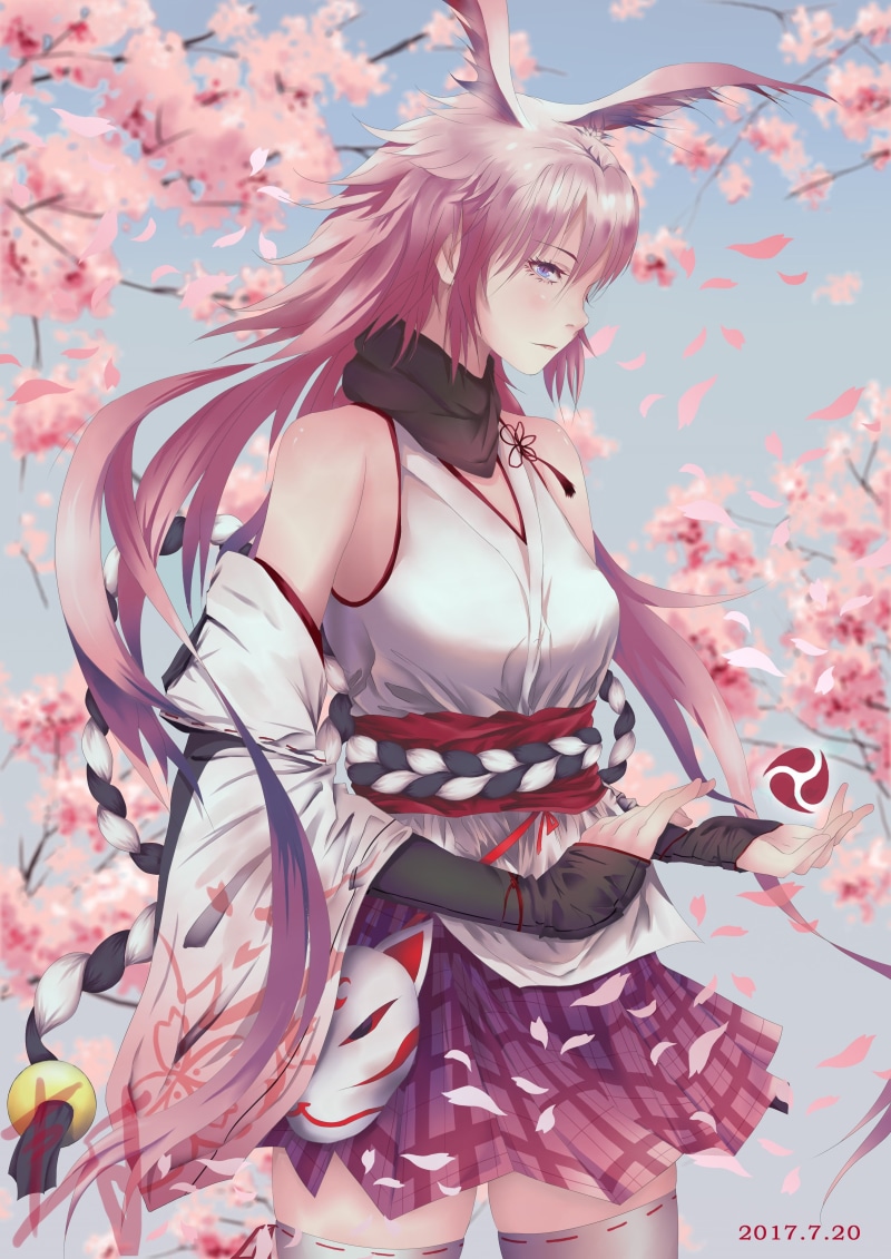 fashion, fragility, flower, adult, plant, anime girls, springtime, art and craft, clothing, pink color, Yae Sakura (Honkai Impact), beauty, hairstyle, vulnerability