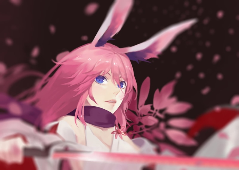 Yae Sakura (Honkai Impact), indoors, creativity, still life, easter bunny, art and craft, pink color, close-up, human representation, anime girls, representation