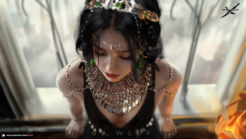 digital art, Aeolian, WLOP, fantasy girl, 1080P, GhostBlade ( comics ), princess