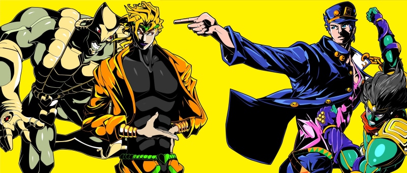 4K, simple background, blue eyes, panoramic, lifestyles, arts culture and entertainment, adult, digital, men, The World, creativity, Jotaro Kujo