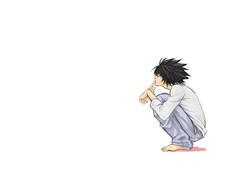 background, white, art, death, hd, death note, L., x, note, 480P, l, anime
