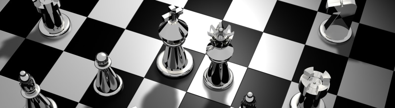 leisure games, knights, panoramic, board, Figures, Chess, grayscale, chess board, tilt, success, arts culture and entertainment, studio shot, Queen, pawns