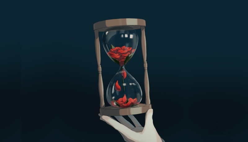 hourglass, by Avogado6, grey background, hand, 1080P