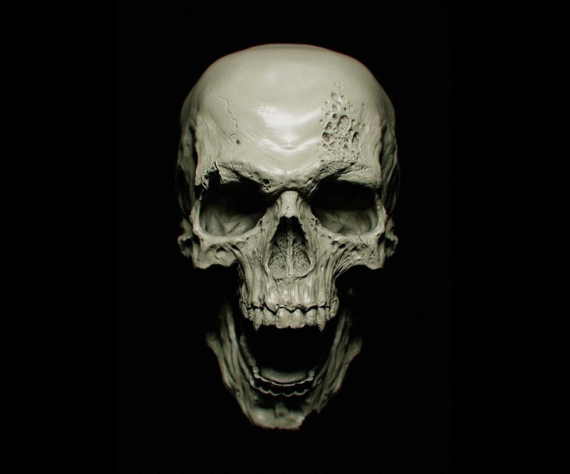 1080P, black background, vampires, dark, skull