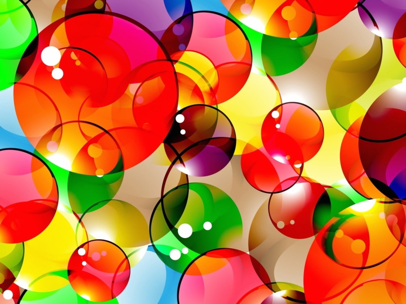 Colorful, green, Bubbles, 1080P, yellow, Abstract, Background, red, orange, bubble, illustration, Circles