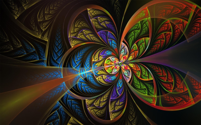 colorful, abstract 3d, 3d, color, circles, fractal, abstract, 1080P