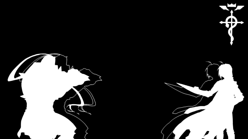 dark, 1080P, indoors, silhouette, close-up, studio shot, copy space, nature, no people, black background, two, Full Metal Alchemist, anime, night, lifestyles