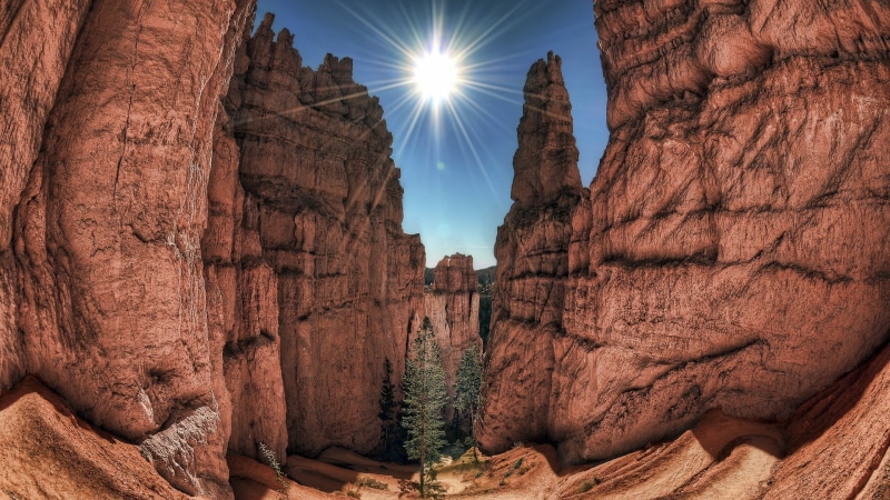 the past, sunlight, built structure, archaeology, eroded, windows, place of worship, nature, solid, lens flare, low angle view, preview, day, religion