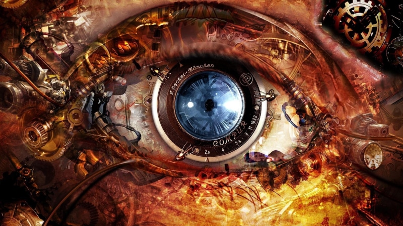 steampunk, electronic, technology, eye, technics, art, artwork, digital art, artistic, 4K