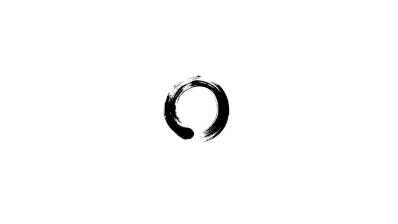 Zen, 1080P, circle, black, minimalism, Ensō
