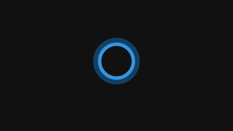 circle, minimalism, Cortana, 4K, Windows 10