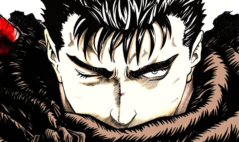 day, looking at camera, pattern, indoors, close-up, design, Berserk, 1080P, illustration, no people, Kentaro Miura, representation, disguise, Guts, portrait
