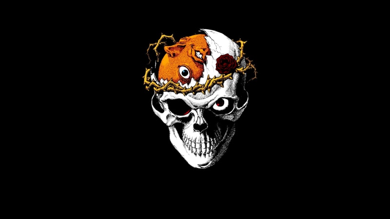 1080P, copy space, skull, festival, Behelit, cut out, halloween, close-up, arts culture and entertainment, still life, animal, celebration, indoors, animal themes