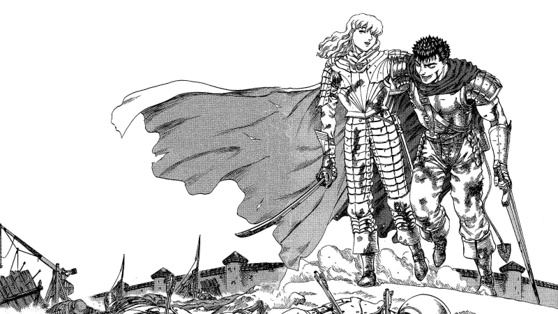 Kentaro Miura, art and craft, outdoors, Berserk, craft, statue, nature, architecture, clothing, day, sculpture, Guts, angel, human representation, Griffith