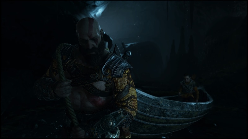 clothing, PlayStation 4, looking, mid adult, young men, night, waist up, 1080P, God of War (2018), three quarter length, young adult, lifestyles, real people