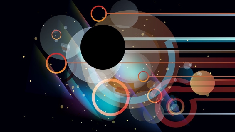 geometric shape, pattern, indoors, no people, 1080P, shape, design, multi colored, abstract, close-up, shapes, vector art, backgrounds, black background