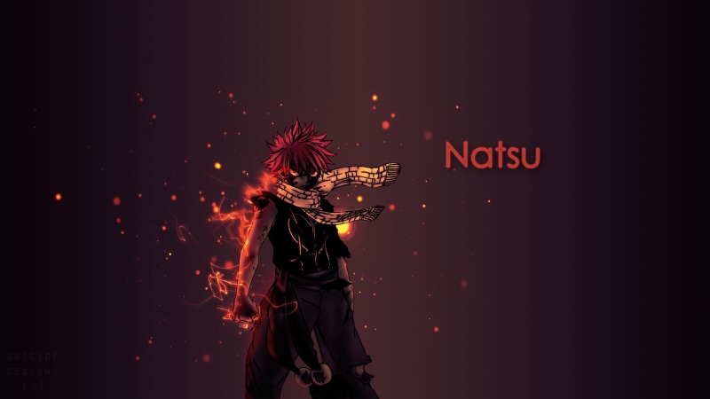 anime boys, Dragneel Natsu, red eyes, dark, Fairy Tail, 1080P