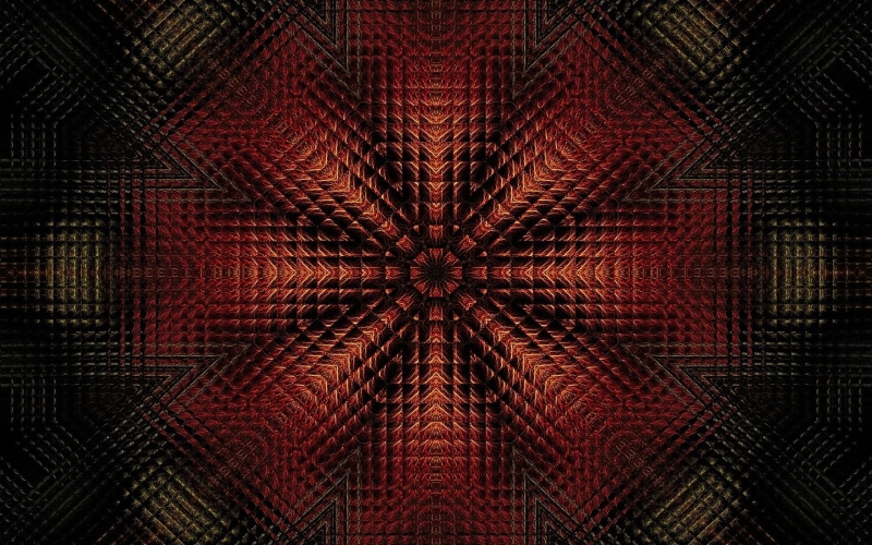 creativity, backgrounds, brown, indoors, optical, black, abstract, red, no people, symmetry, 1080P, illustration, green, pattern, shape, fractal, digital art