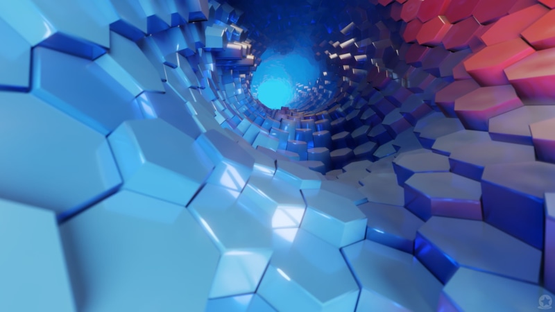 colorful, abstract, tunnel, hexagon, 1080P, 3D Abstract, 3D