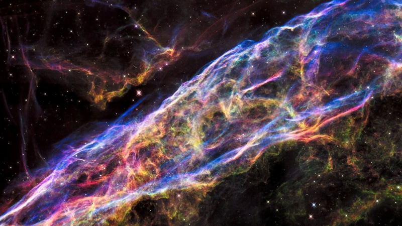 space, astronomy, universe, outdoors, Hubble, light - natural phenomenon, Veil Nebula, NASA, glowing, multi colored, galaxy, flowing, multicolored, water