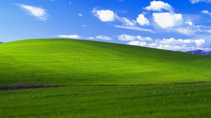 scenics - nature, tranquil scene, landscape, cloud - sky, plant, field, Windows XP, green color, environment, day, grass, nature, rolling landscape, sky