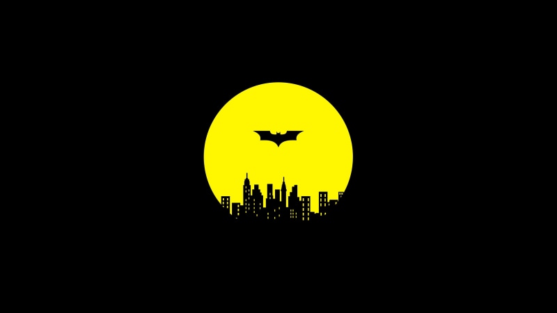 illuminated, building exterior, anime, moon, 4K, shape, dark, logo, close-up, emblem, darknight, space, silhouette, black background, yellow moon