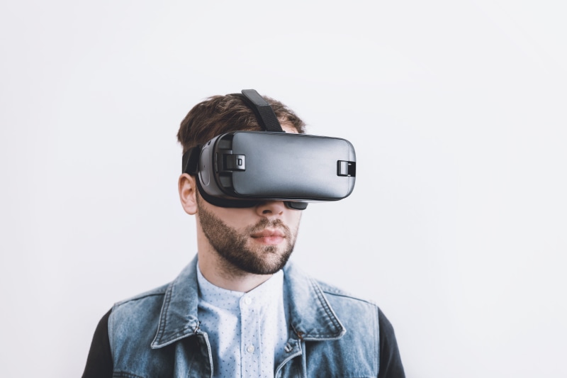 cyber, technology, white background, casual clothing, game, man, headset, innovation, 5K, futuristic, glasses, virtual reality, virtual, simulator, box