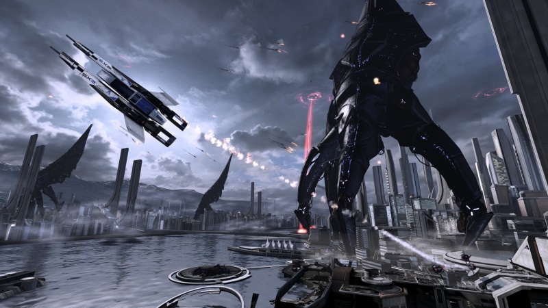 built structure, industry, black, Mass Effect, wet, cloud - sky, video games, building exterior, no people, smoke - physical structure, equipment, nature