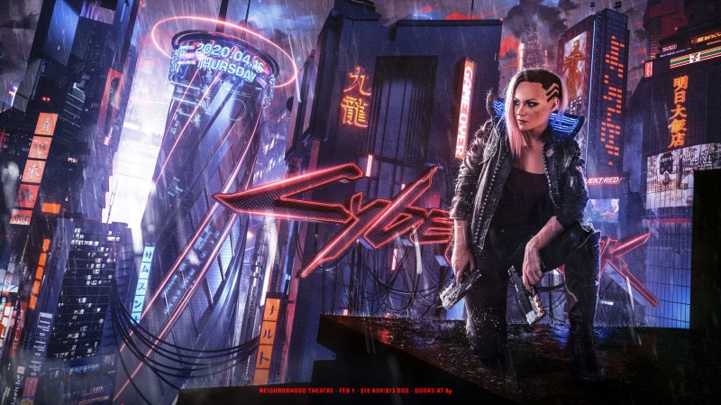 Cyberpunk 2077, Game Graphics, cyberpunk, cyber, neon, poster, women, cyber city, 2K