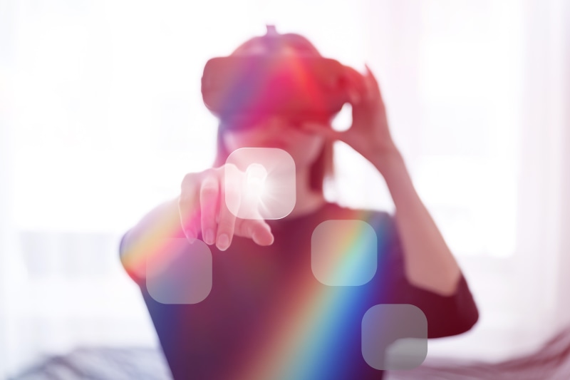 technology, 5K, indoors, digital composite, creativity, unrecognizable person, virtual, wearing, healthcare and medicine, day, hand, woman, goggles, obscured face