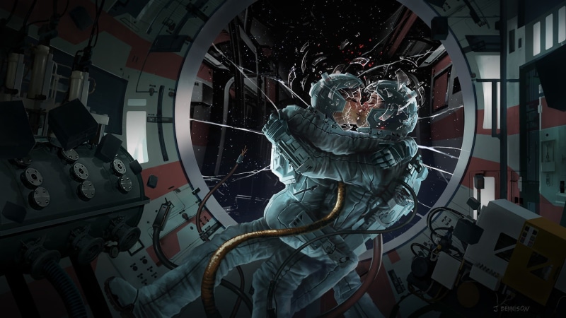 1080P, space suit, representation, one person, transportation, two, stars, reflection, space, window, creativity, human representation, artwork, astronaut
