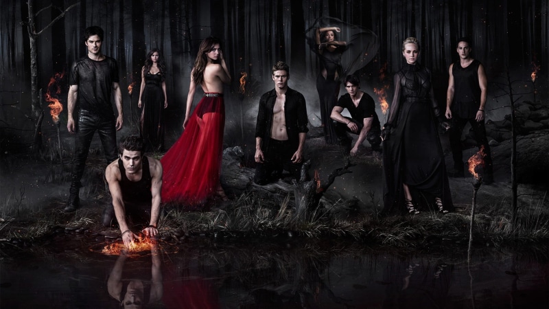 full length, Paul Wesley, water, sleeved, long, black, top, people, black color, men, Ian Somerhalder, group of people, s, real people, 1080P, night, adult