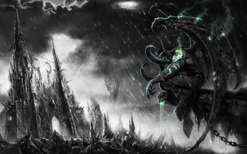 motion, World of Warcraft, 720P, focus on foreground, digital, tree, real people, transparent, Illidan Stormrage, leisure activity, warcraft