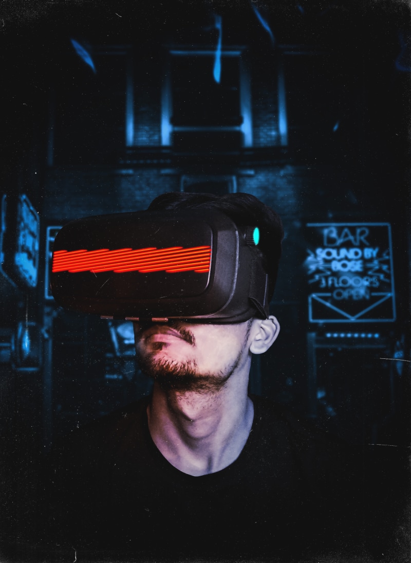 vr, virtual reality glasses, adult, portrait, headshot, male, wearing, connection, technology, goggles, colour, 8K, screen, future, person, wear, enjoyment