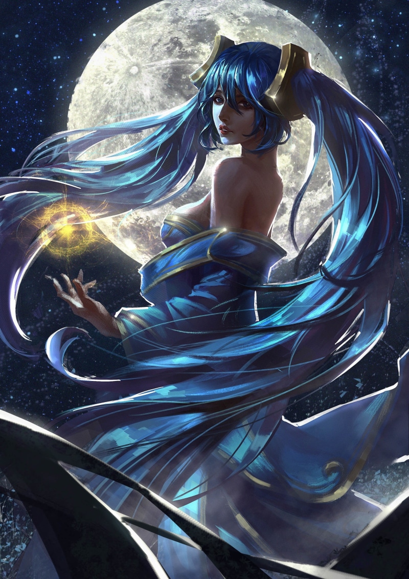 lifestyles, anime, character, front view, 2K, contemplation, women, one person, female, Sona (League of Legends), full length, League of Legends