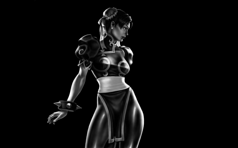 indoors, character, sport, artwork, black background, copy space, three quarter length, elegance, one person, females, anime, women, 1080P, beautiful woman