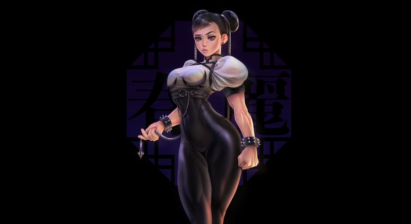 Background, Asian, Chun li, Minimalism, Figure, Sarah C, Girl, 2K, Illustration, Street Fighter, Sexy, Chun-Li