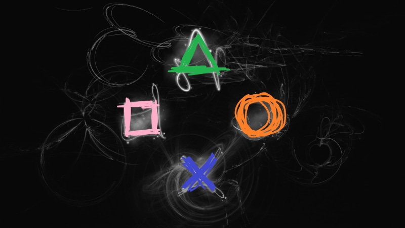 glowing, 1080P, creativity, Sony, nature, complexity, communication, black background, game, close-up, studio shot, smoke - physical structure, sign, controller