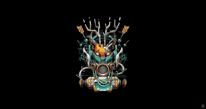 Caracal, Angga Tantama, 2K, Cyber, Minimalism, Background, Robot, Machine, Vector, Illustration, Art
