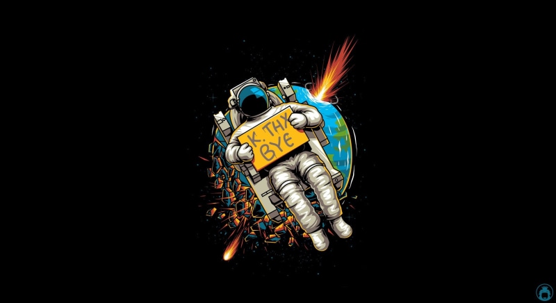 Astronaut, Space, 1080P, Angga Tantama, Meteor, Illustration, Minimalism, Vector, Earth, Art, Background