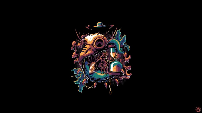 Art, Background, Minimalism, Sake, Vector, 1080P, Illustration, Hope in Nightmare, Mystic, Hedgehog, Bird, Animal, Angga Tantama, Mask