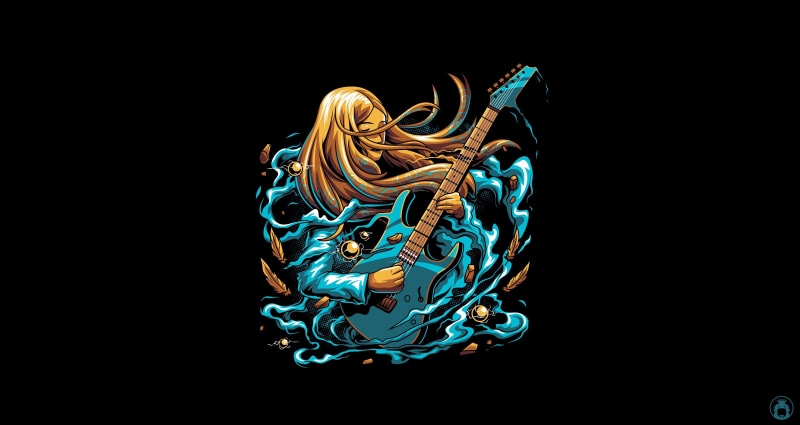 Girl, Angga Tantama, Song, Background, Art, Minimalism, Music, Guitar, 2K, ROCK GIRL, Fantasy, Illustration, Vector