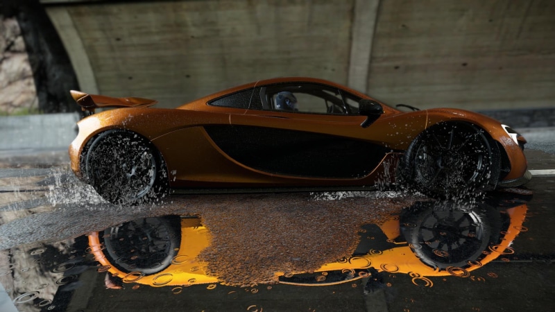 black, McLaren P1, car, wood - material, video games, wheel, transportation, reflection, red, bed, McLaren, frame, close-up, architecture, no people, water