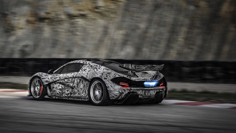 black, McLaren P1, car, sports, motion, black color, transportation, road, 1080P, racecar, speed, wheel, white, vehicle, auto racing, motor vehicle, sports race